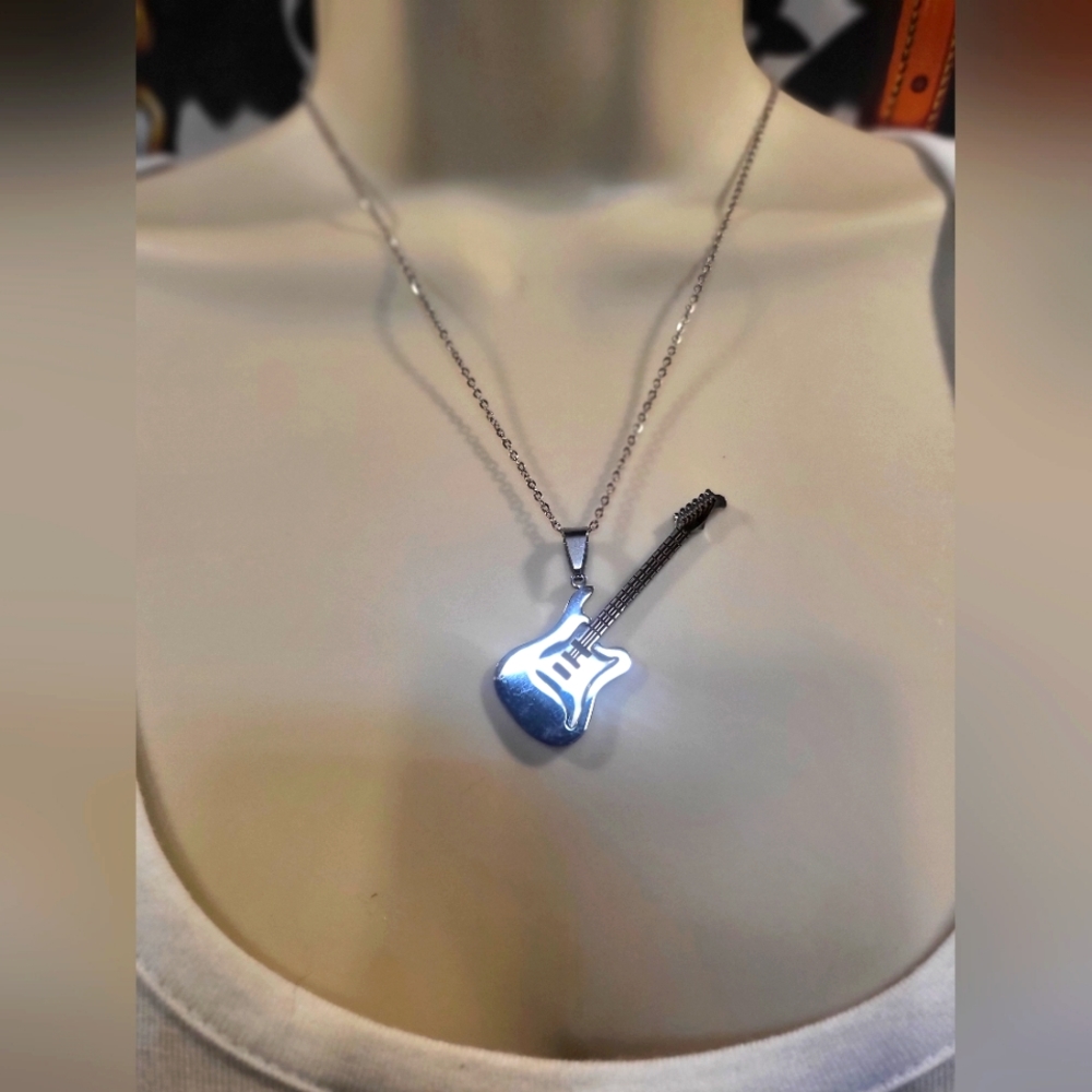 Stainless Steel Guitar Pendant